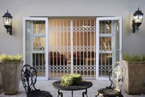 An image of Retractable Security Gates protecting a home.