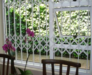 An image of Retractable Security Gate as a window security solution.