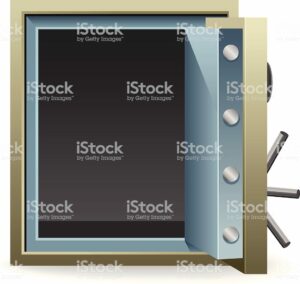 An image of an open safe.